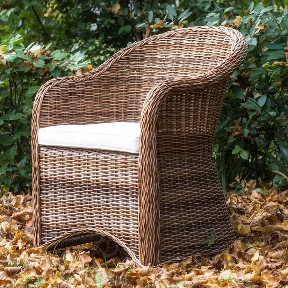 Gartenstuhl aus Aluminium- und Polyrattan-Geflecht - Melina