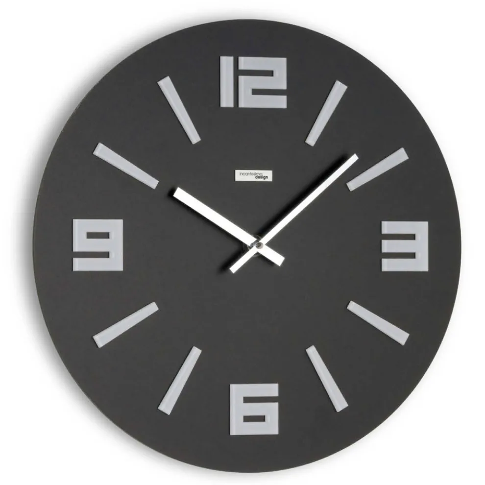 Uhr aus halbgeschäumtem PVC und farbigem Methacrylat, hergestellt in Italien – üblich