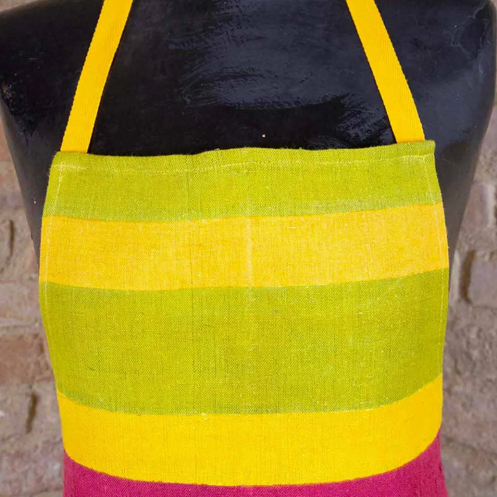 Wertvolle Bastelschürze aus handgemaltem Hanf Made in Italy - Viadurini von Marchi