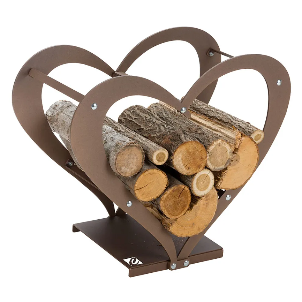 Holzhalter aus braunem Stahl Made in Italy - Zuneigung