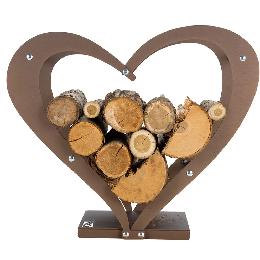 Holzhalter aus braunem Stahl Made in Italy - Zuneigung