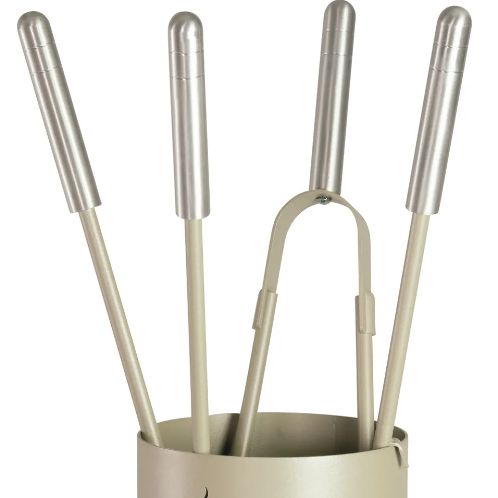 Werkzeughalter aus Metall mit 4 Zubehörteilen und Flamme, hergestellt in Italien – Fakir