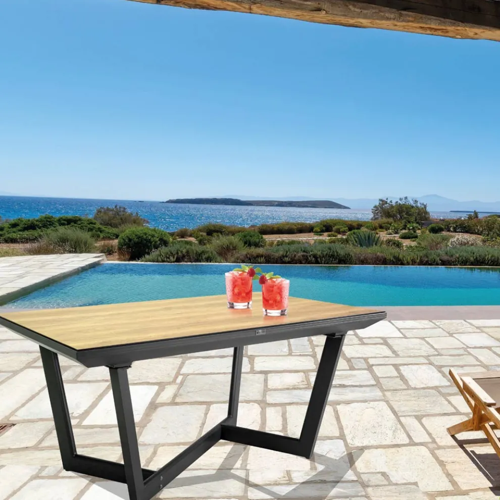 Ausziehbarer Tisch 240 cm aus Aluminium mit HPL-Platte - Righello