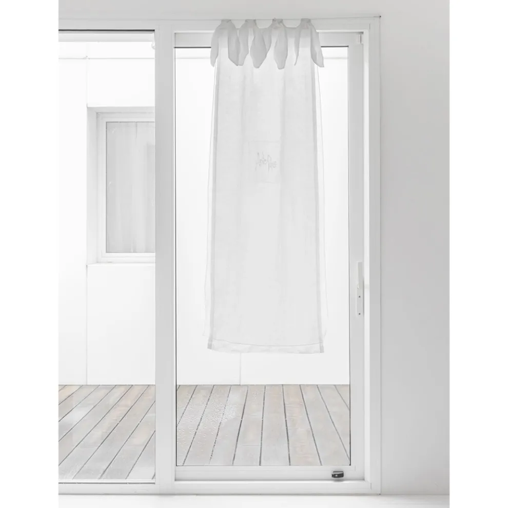 Vorhang mit Leinengaze und weißem Organza von elegantem Design - Tapioka