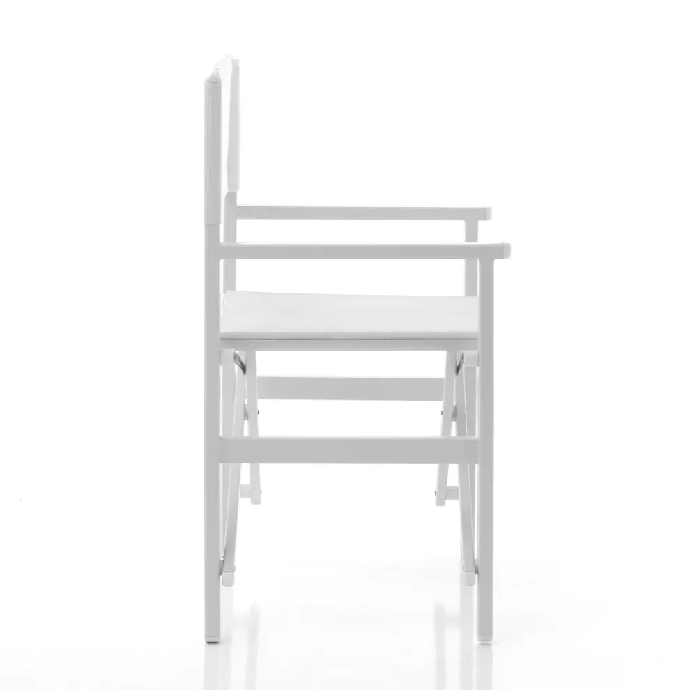 Klappbarer Regiestuhl aus Aluminium und Textilene – Fluoro