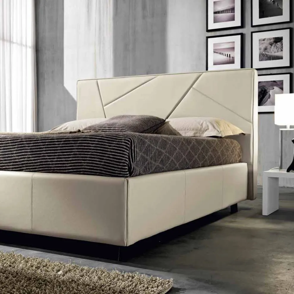 Doppelbett aus Kunstleder mit Aufbewahrungsbox 160x190/200 cm Mila