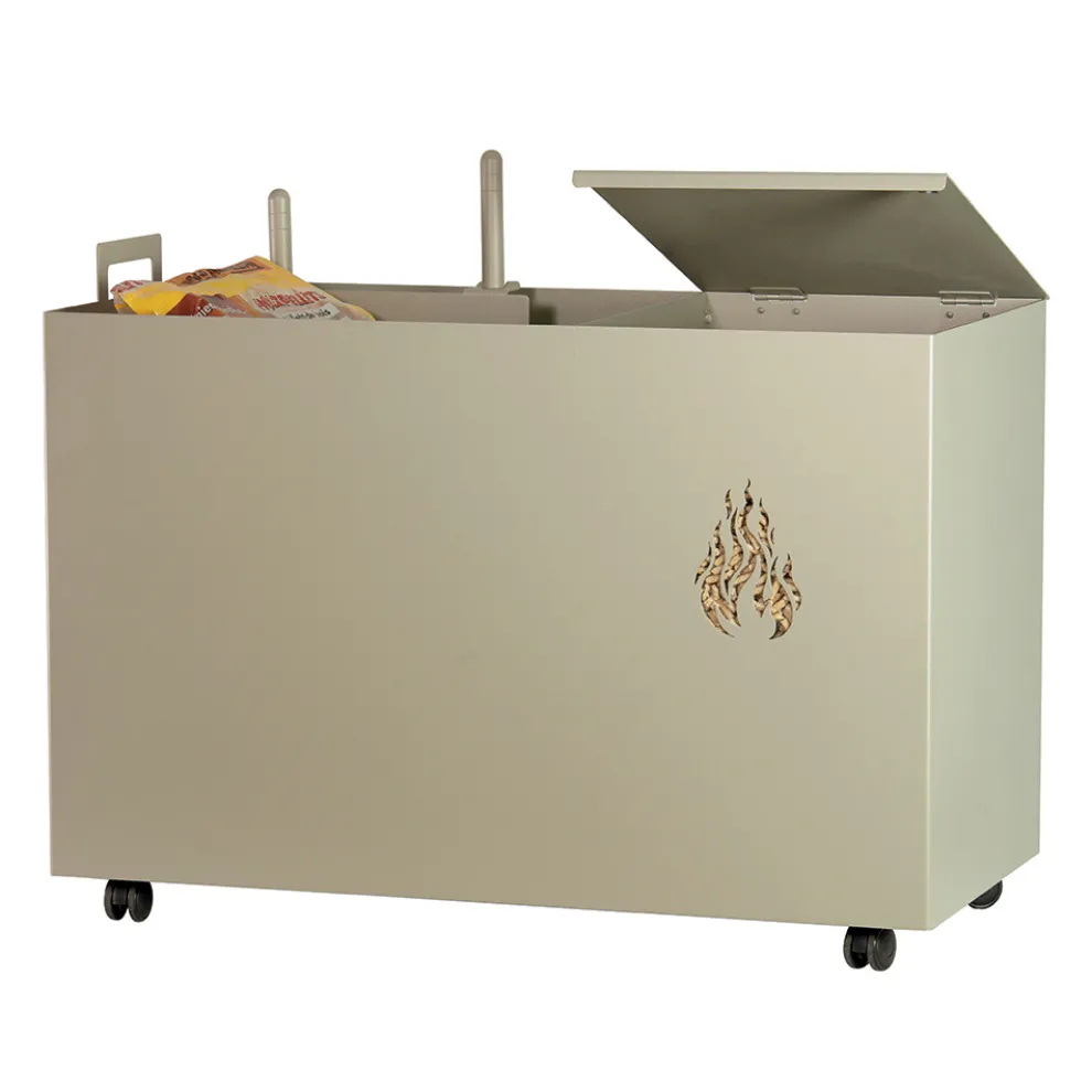 Rechteckiger Pellethalter aus Metall mit 4 Rädern, hergestellt in Italien – Aquila