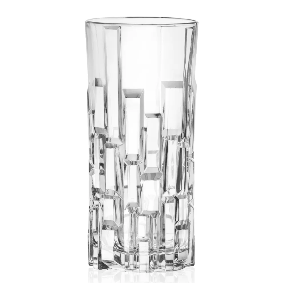 Hohe Trinkgläser aus verziertem Öko-Kristall 12 Stück - Catania