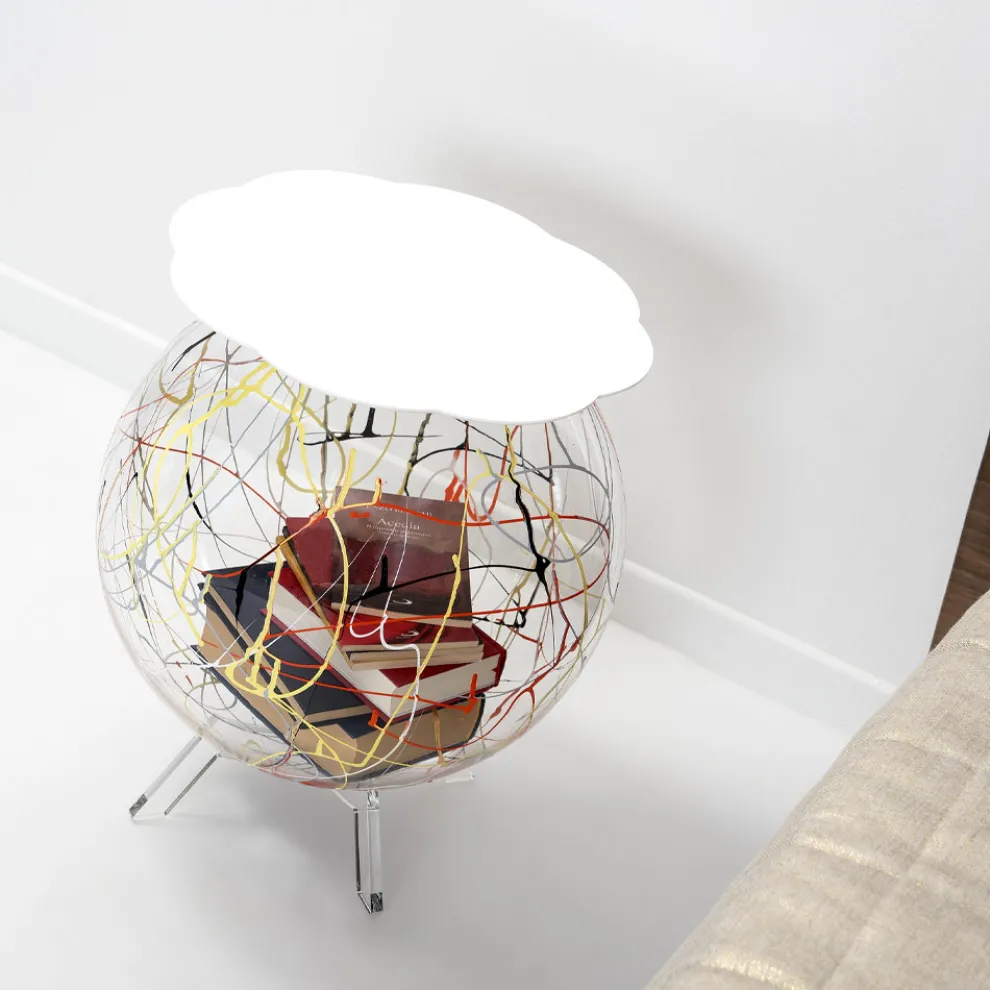 Vielseitiger Nachttisch aus recycelbarem farbigem Plexiglas - Paolone