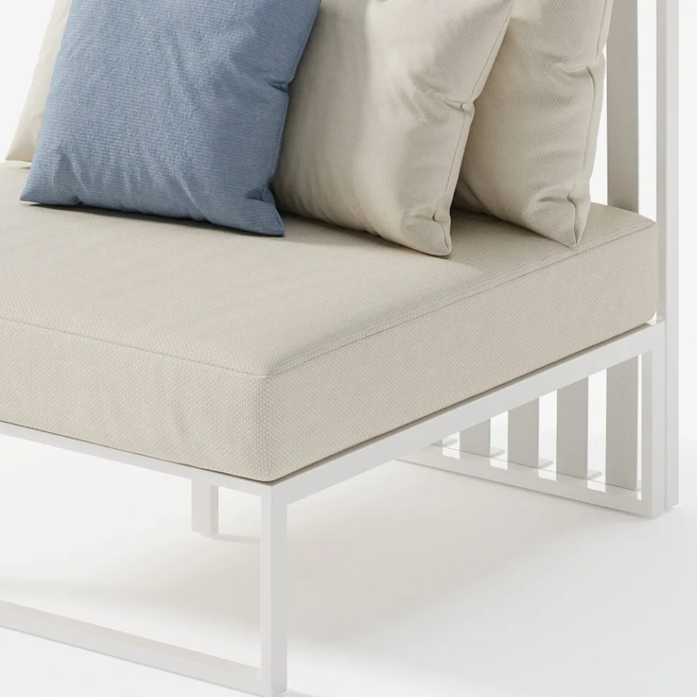 Gartensessel mit Stoffsitz und Aluminiumstruktur Made in Italy - Juliediv