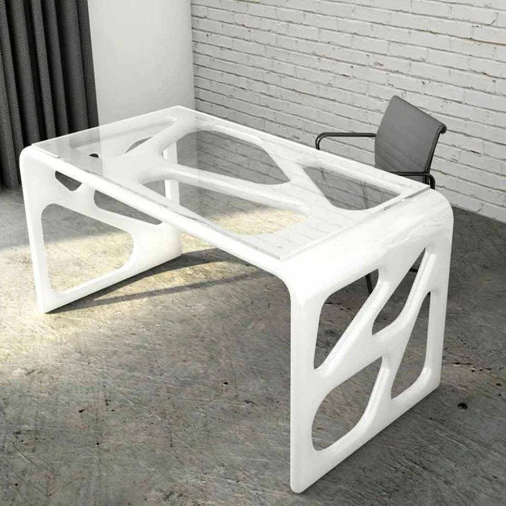 Schreibtisch in modernem Design aus Solid Surface® Illa Made in Italy