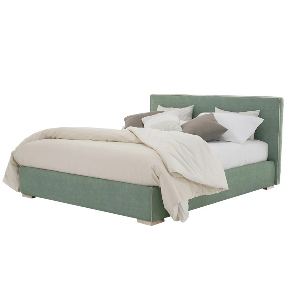 Doppelbett aus Stoff oder Kunstleder mit Container made in Italy - Etoile