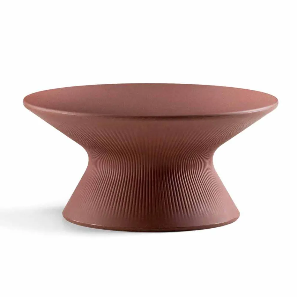 Runder Garten Couchtisch aus farbigem Polyethylen Made in Italy - Desmond