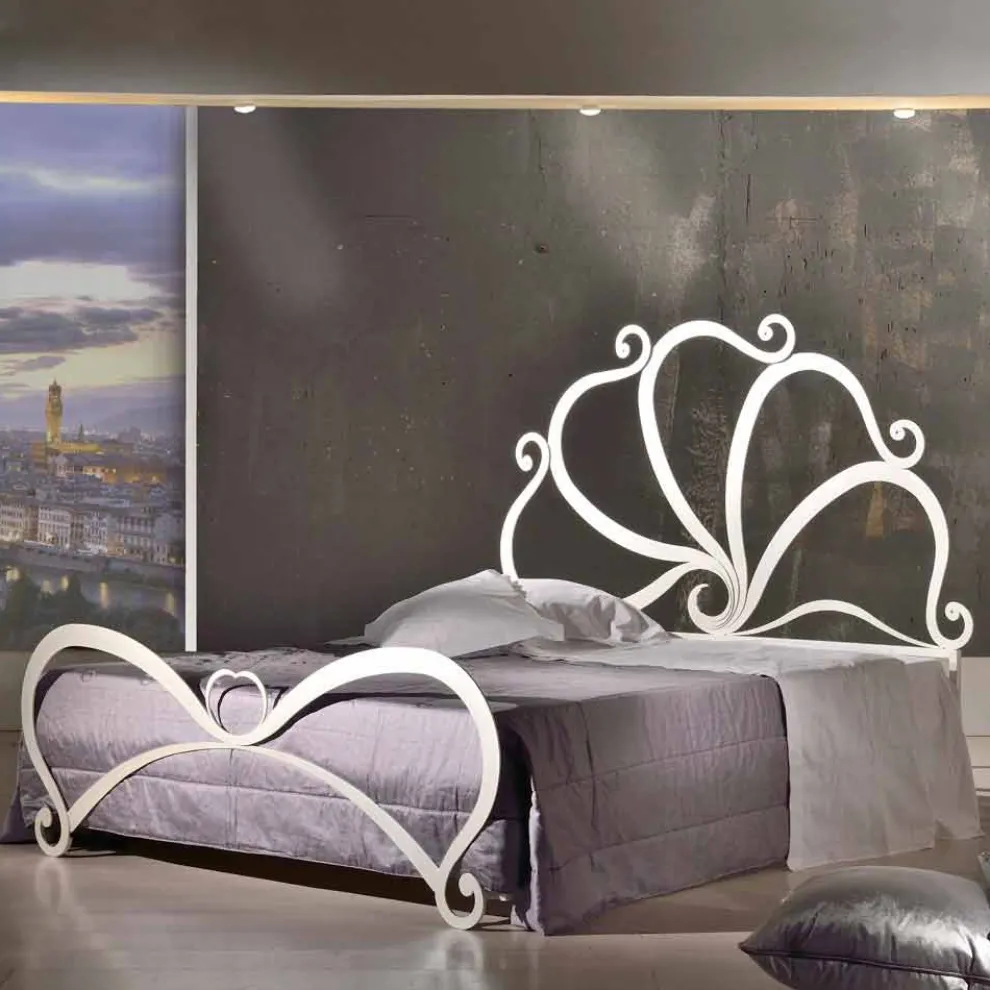 Doppelbett aus Eisen mit Kristall Eden 160x190 cm in modernem Design