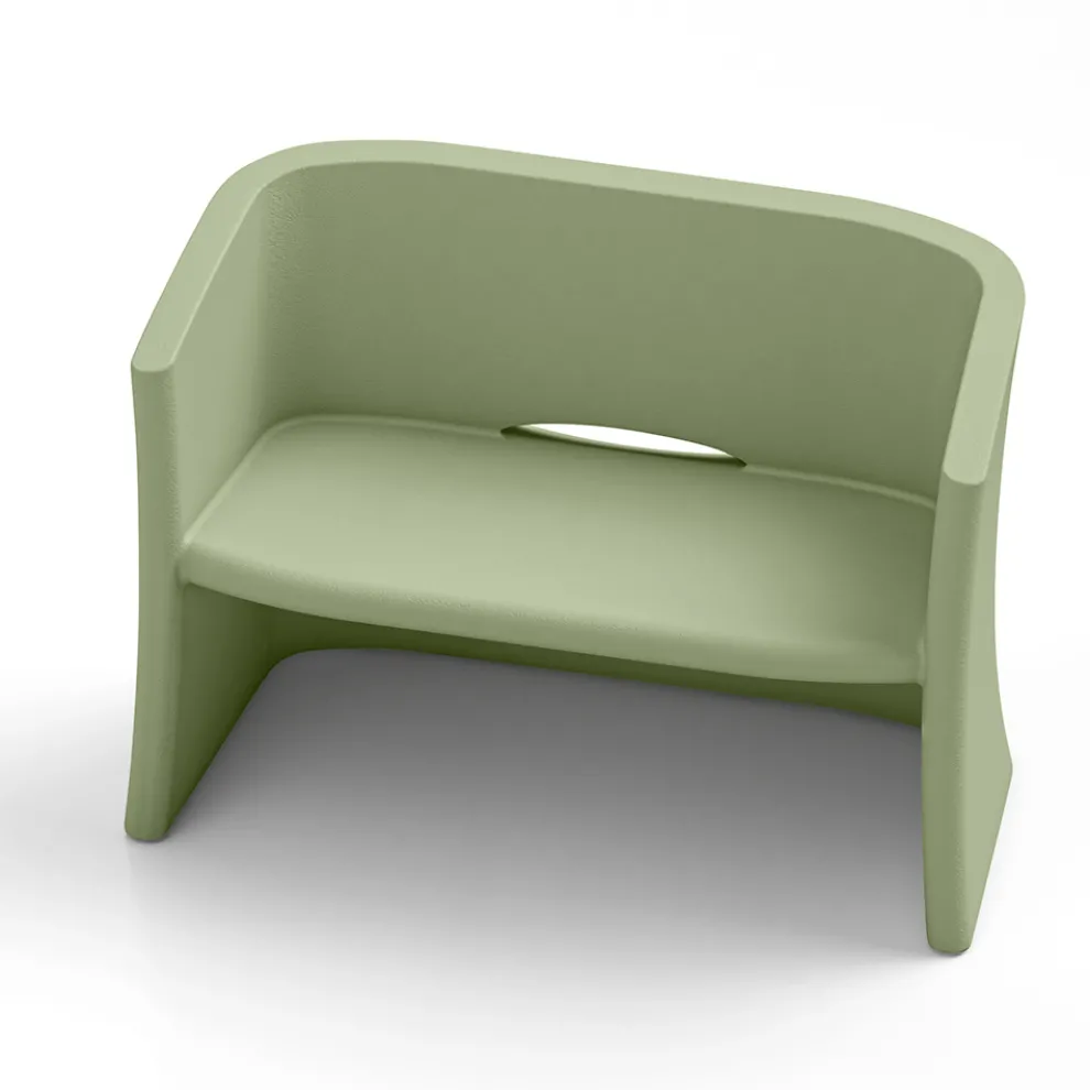 2-Sitzer-Gartensofa aus farbigem Polyethylen Made in Italy - Gomez