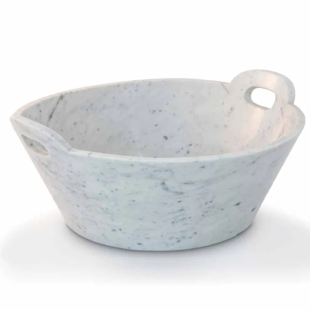 Korb aus weißem Carrara-Marmor des italienischen Luxusdesigns - Tinozzo