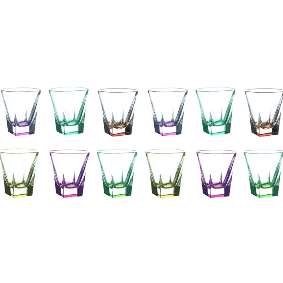 Tumbler Low Trinkgläser in Öko-farbigem Kristall 12 Stück - Amalgam