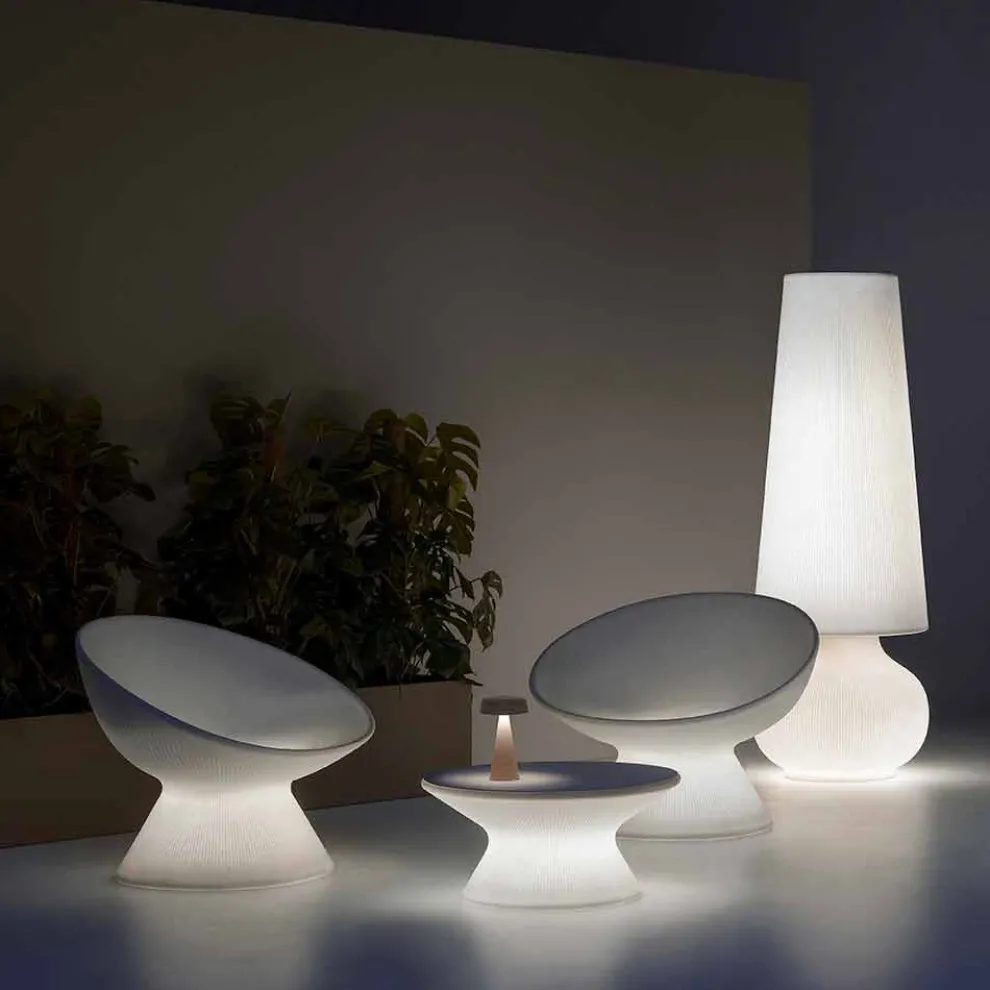 Leuchtender Outdoor-Sessel aus Polyethylen mit LED-Licht Made in Italy - Desmond