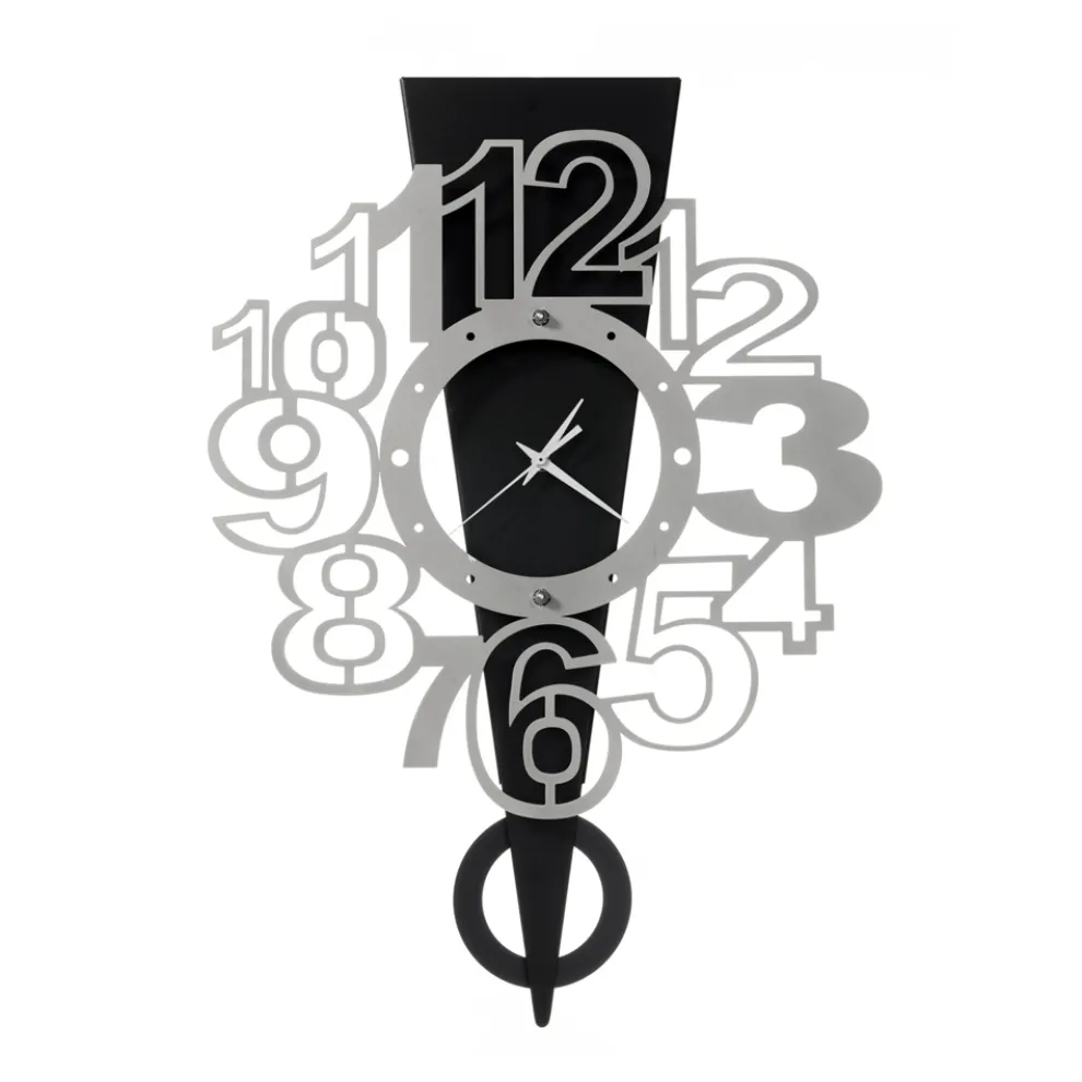 Eisen-Wanduhr mit Ausrufezeichen, hergestellt in Italien – Hand