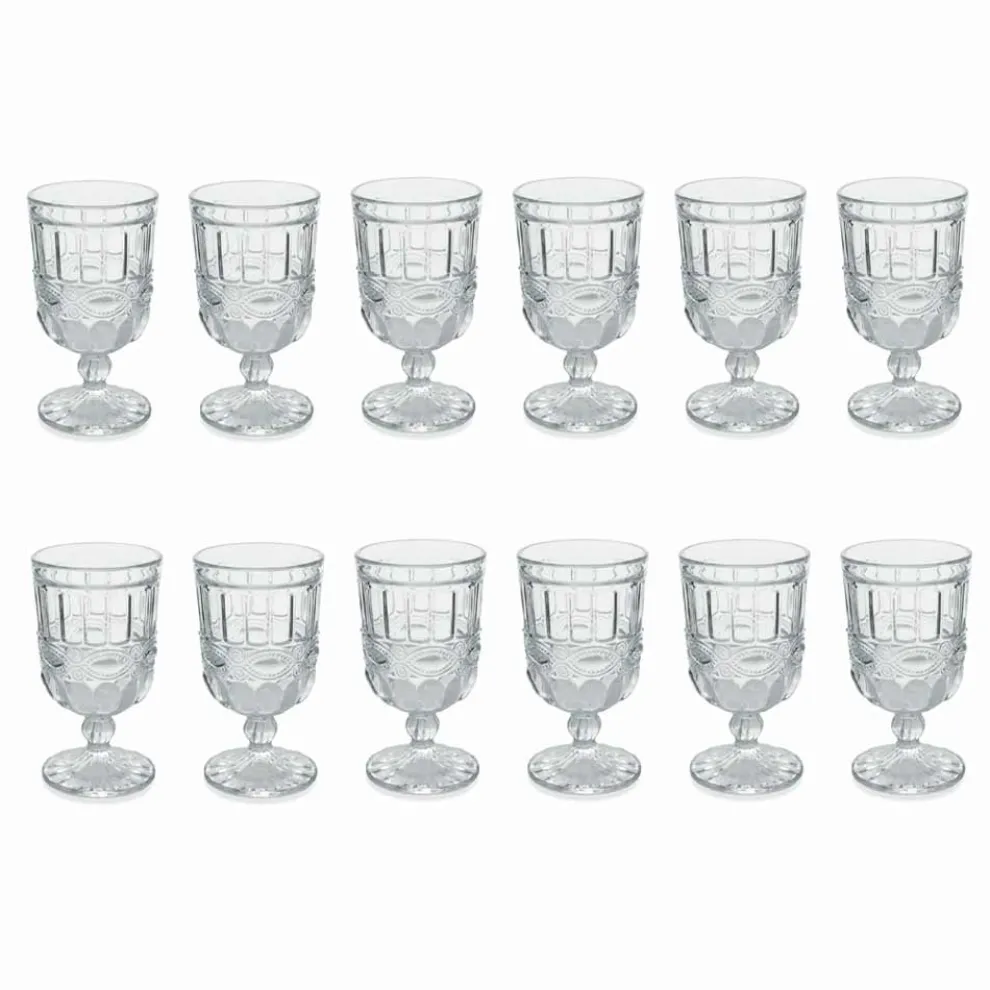12 transparente und verzierte Glasbecher für den Weihnachtstisch - Garbobic