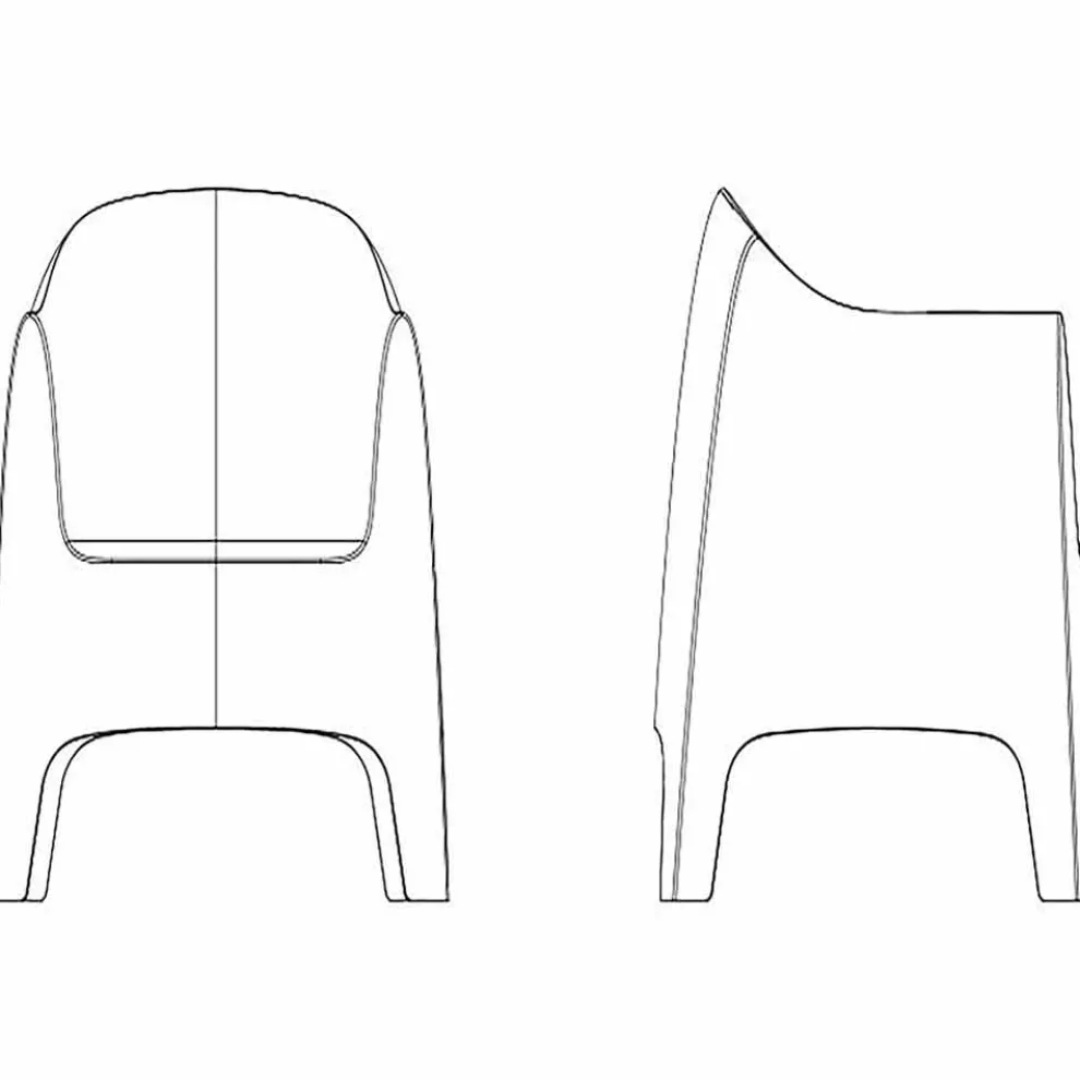 Outdoor-Sessel in modernem Design aus Polypropylen, Solid von Vondom, 4 Stück