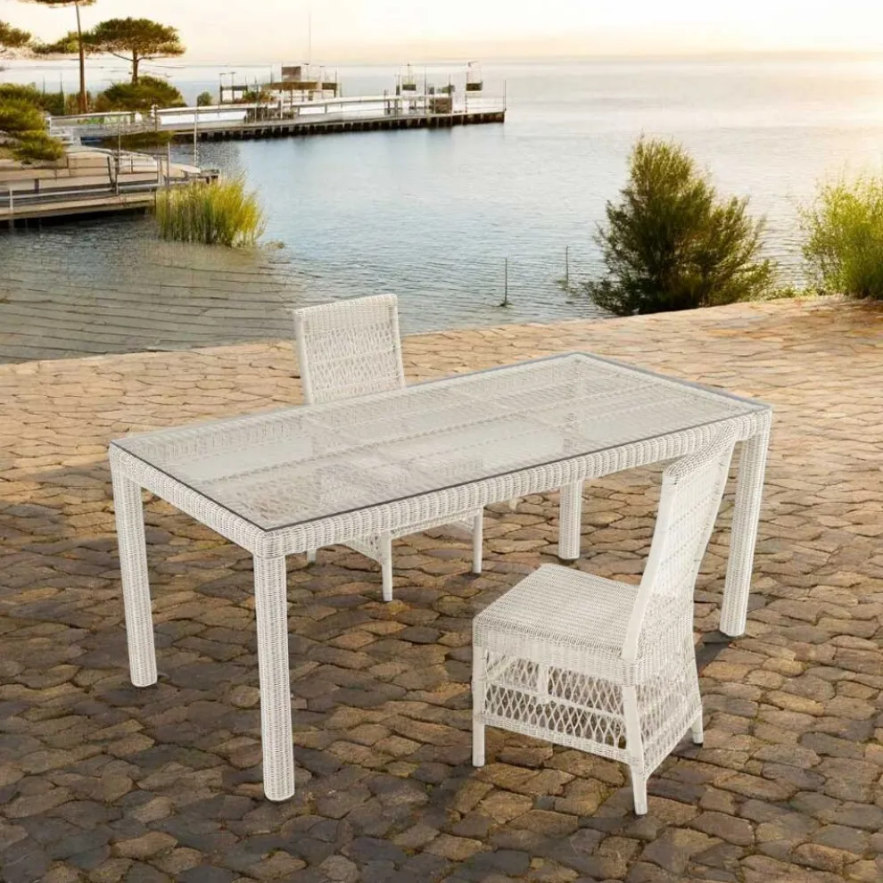 Rechteckiger Gartentisch mit 2 Sesseln und 4 Stühlen - Gigi