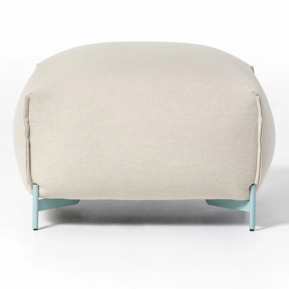 Gartenhocker aus Stoff mit Metallfüßen Made in Italy - Butter