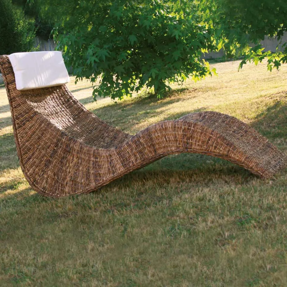 Outdoor Chaiselongue in Banana Weaving mit Kopfstütze - Jolanda