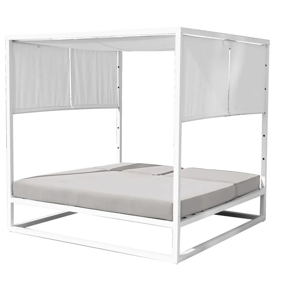 Liegende Outdoor-Tagesliege mit weißer Aluminiumstruktur - Jurica