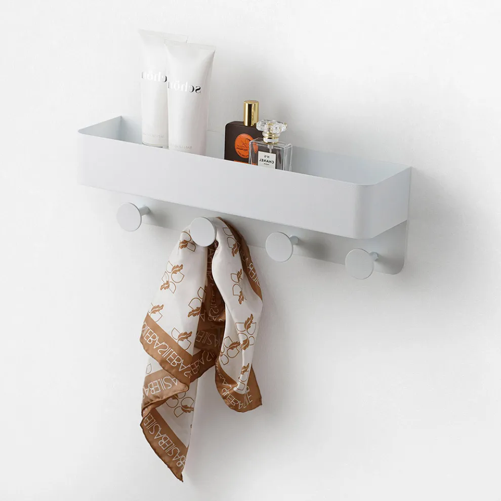 Zusammensetzung von 2 Objektregalen mit Handtuchhalter -Lou