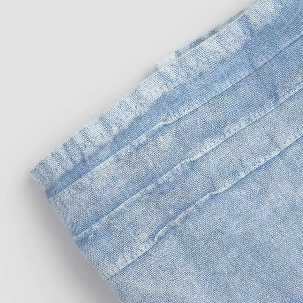 Blaues schweres Leinen-Badetuch, von Luxus und italienischem Design - Jojoba