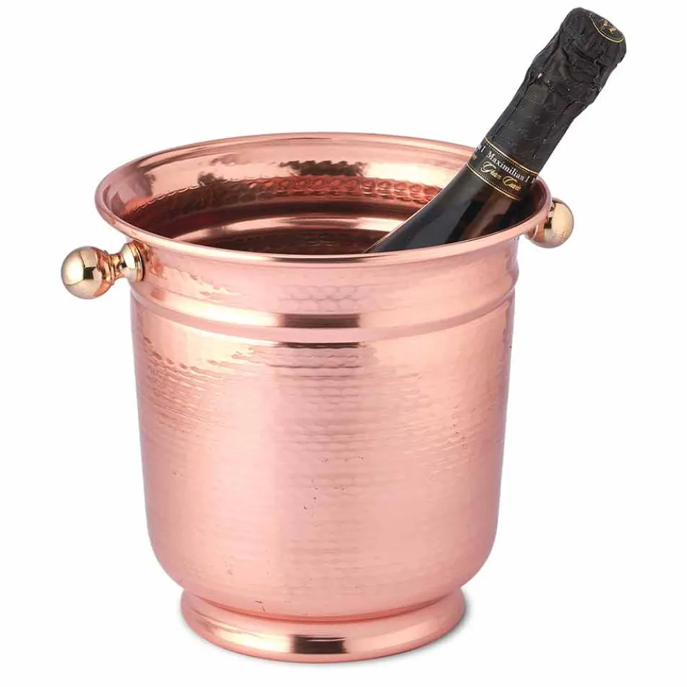 Ice Bucket Wine Design in poliertem Kupfer oder Grün 20 cm - Gennarino