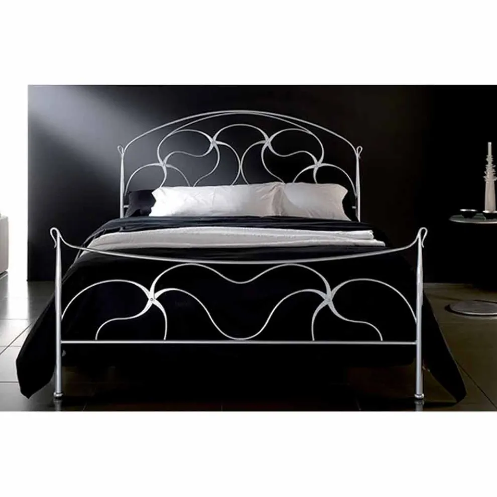 Cigno Doppelbett aus Schmiedeeisen in Design