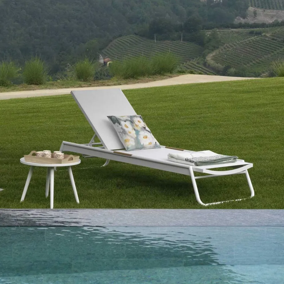 Kinderbett aus Aluminium und Textilene mit Polywood-Einsatz - Farbe