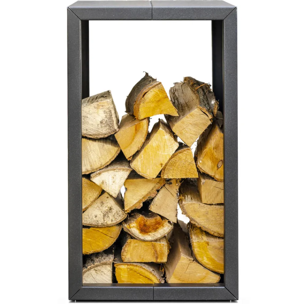 Holzhalter im Außen- oder Innendesign, schwarz oder Corten 45x45xH70 cm - Riviera