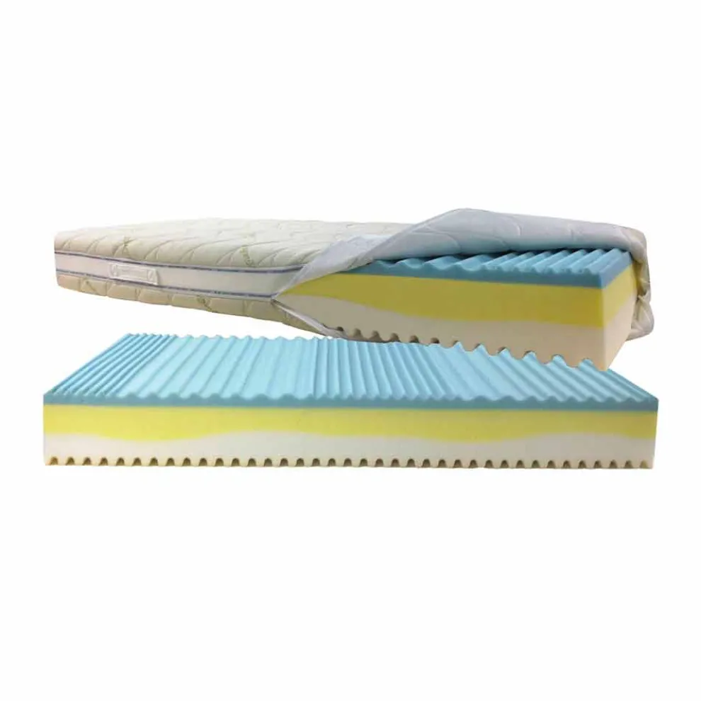 Bio3 Anti-Milben-Quadrat- und Halbmatratze mit abnehmbarem Bezug mit 7 tragenden Zonen - Trifo