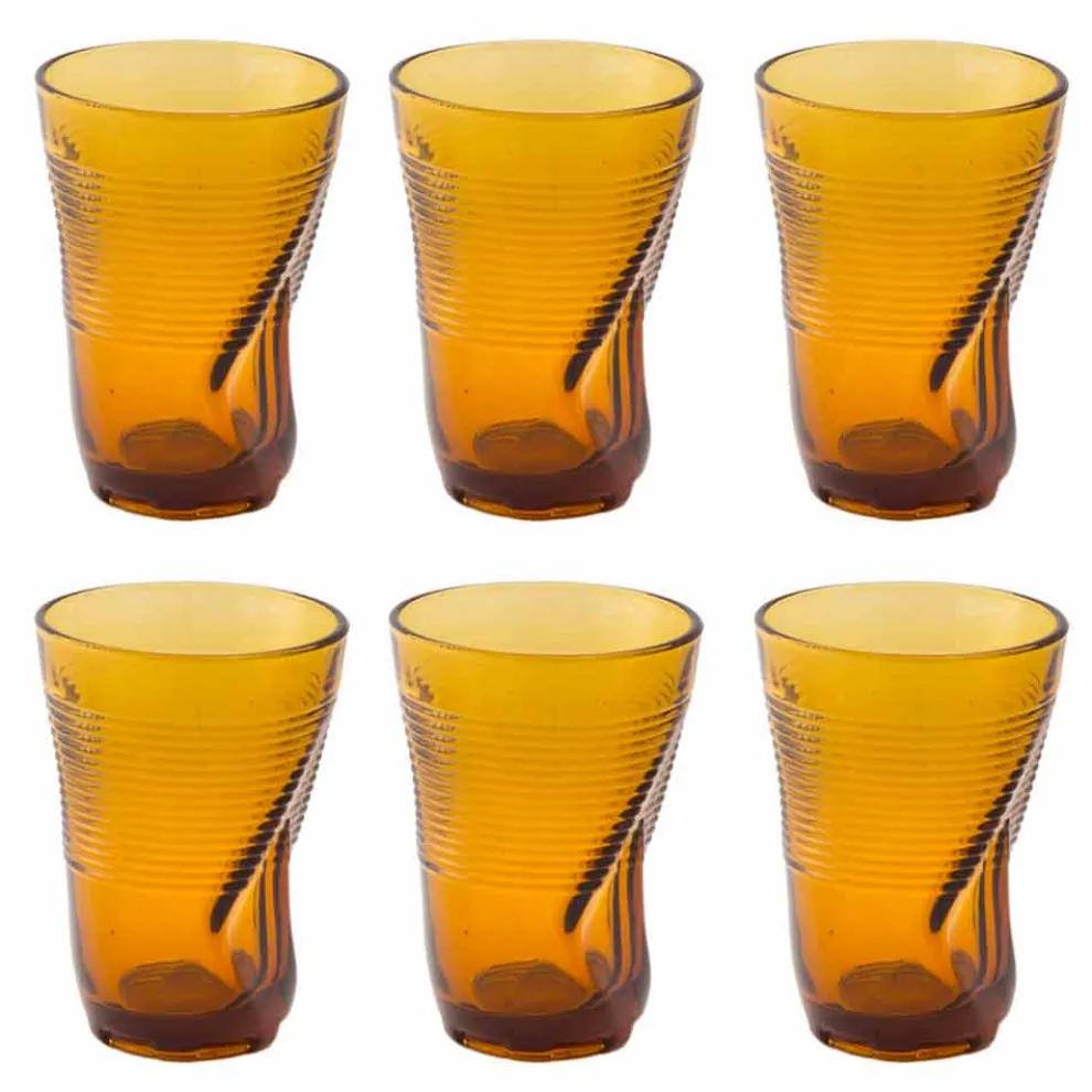 Farbige Glas Cocktailgläser 12 Stück zerknittertes Design - Sarabi