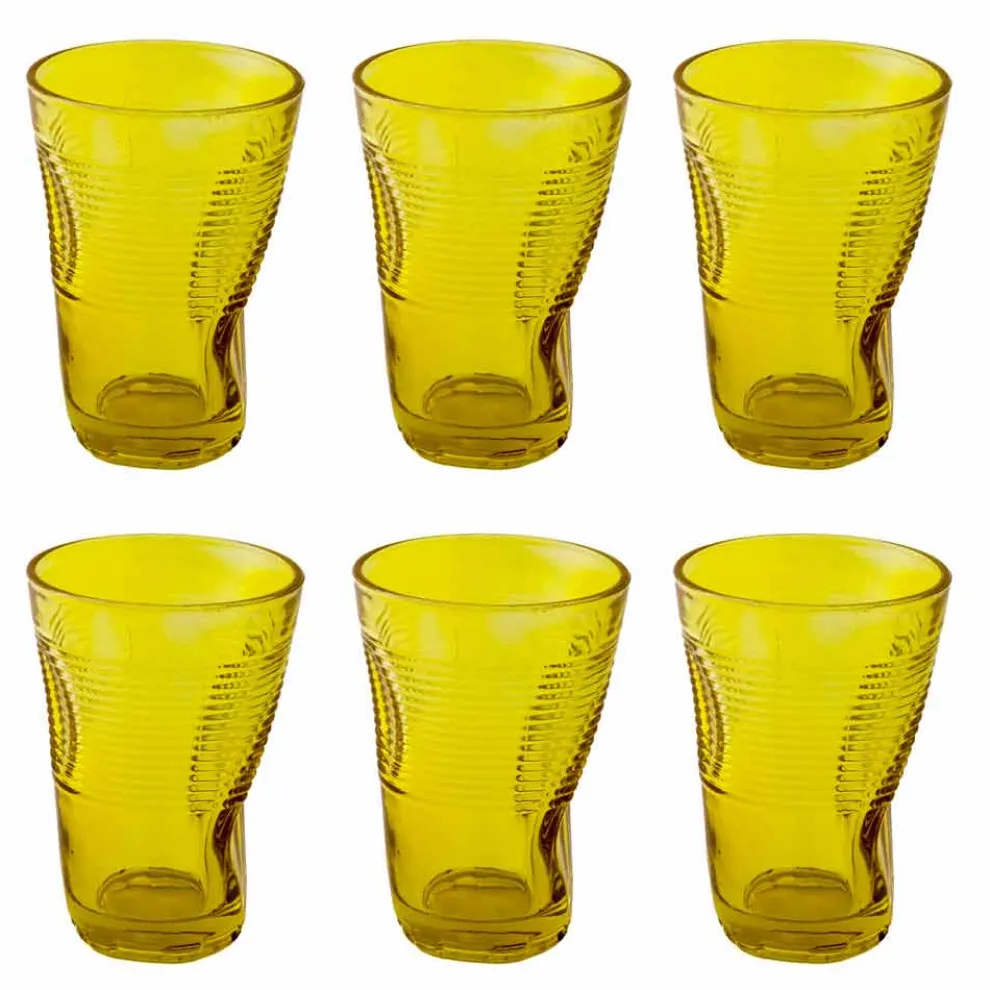 Farbige Glas Cocktailgläser 12 Stück zerknittertes Design - Sarabi