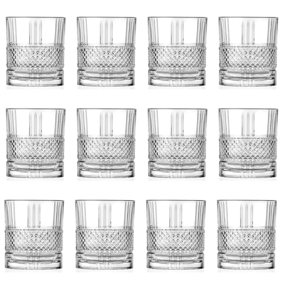 Niedriges Trinkglas-Set aus verziertem Öko-Kristall 12-teilig - Lively