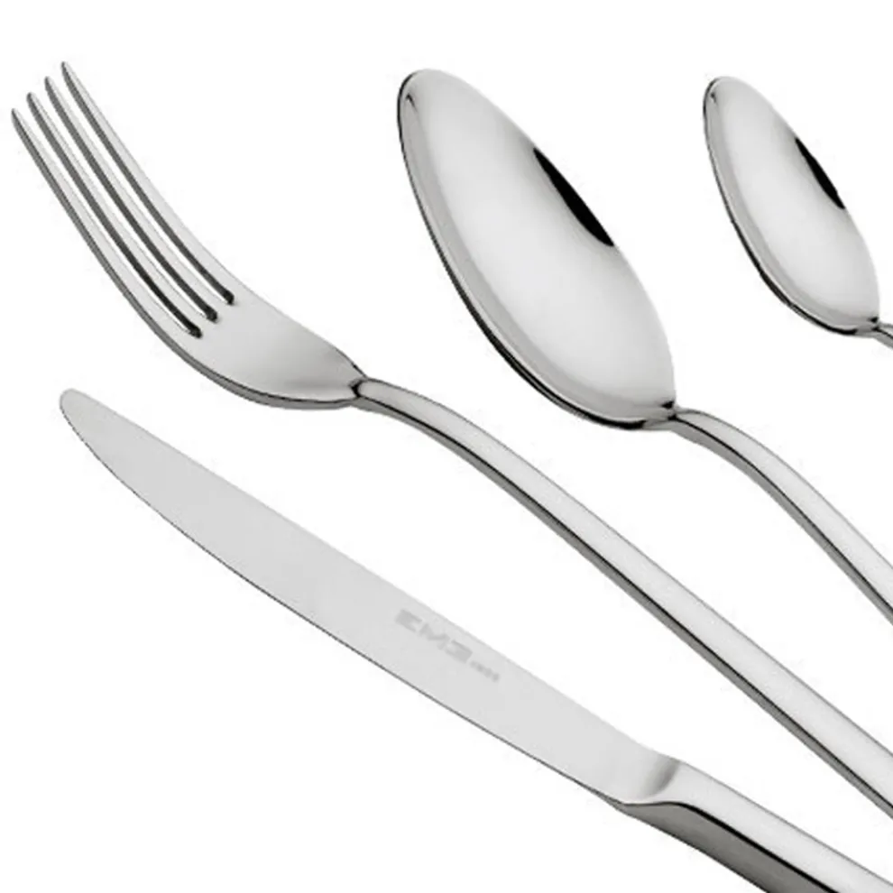 Poliertes Edelstahl Besteck leerer Griff modernes Design 24 Stück - Schwanz