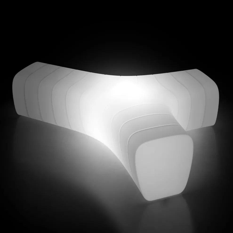 Leuchtende Gartenbank aus Polyethylen mit LED Made in Italy - Galatea