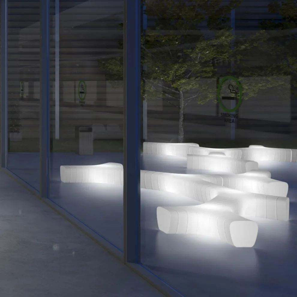 Leuchtende Gartenbank aus Polyethylen mit LED Made in Italy - Galatea