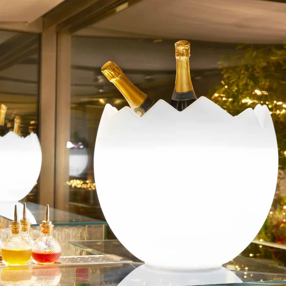 Strahlend weißer Eiskübel Slide Kalimera, hergestellt in Italien