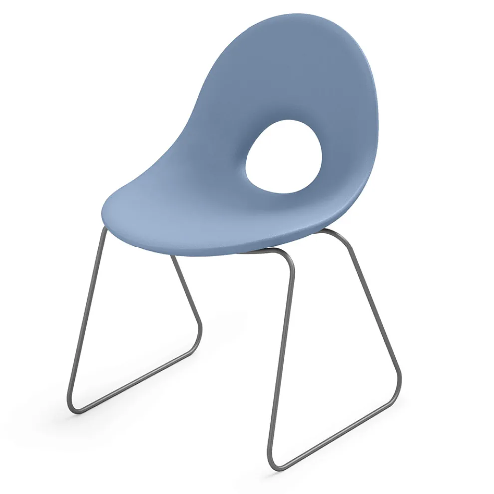 Outdoor-Stuhl aus Polyethylen und Eisenbasis Made in Italy 2 Stück - Ashley