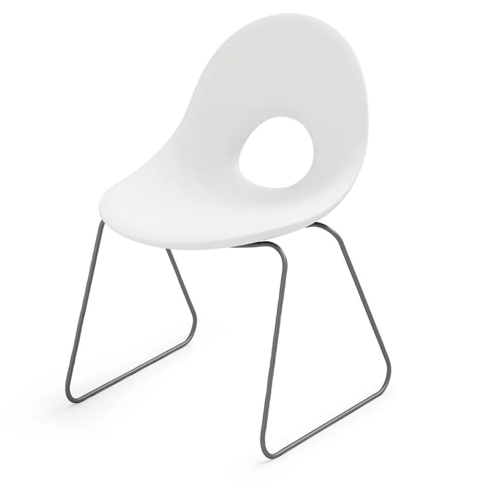 Outdoor-Stuhl aus Polyethylen und Eisenbasis Made in Italy 2 Stück - Ashley