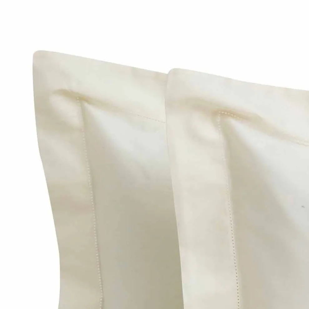 Einfarbige Blätter komplett in Baumwollsatin für Doppelbett - Hibiskus