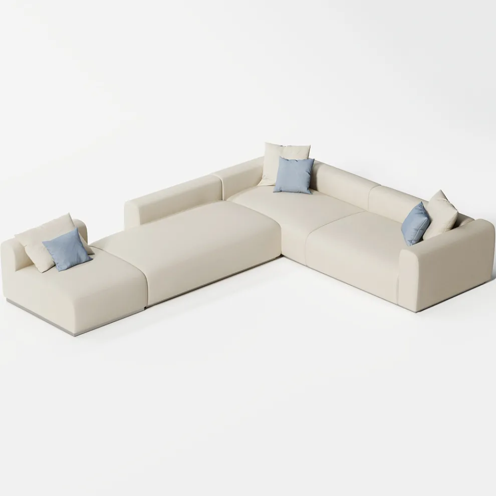 Modulares Outdoor-Sofa mit Polsterung aus entwässerndem Gummi Made in Italy - Bahias