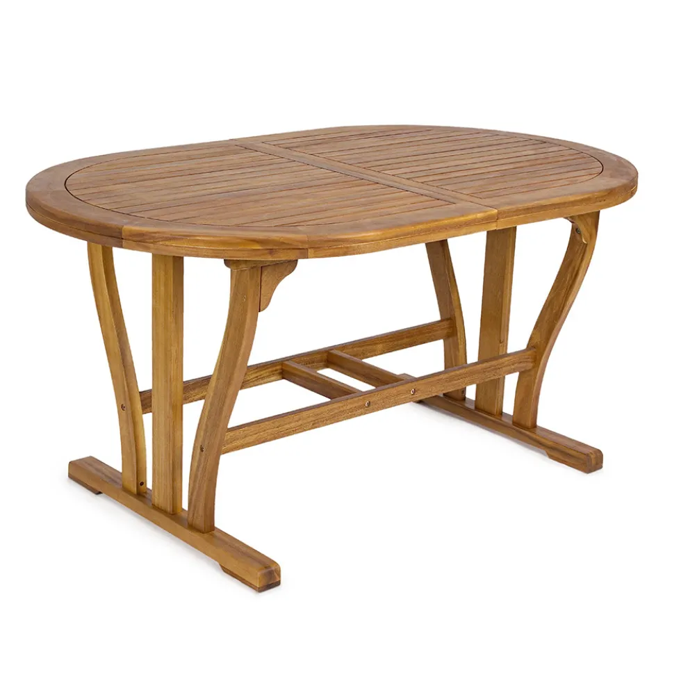 Ausziehbarer Gartentisch Bis zu 200 cm Oval in Holz - Roxen