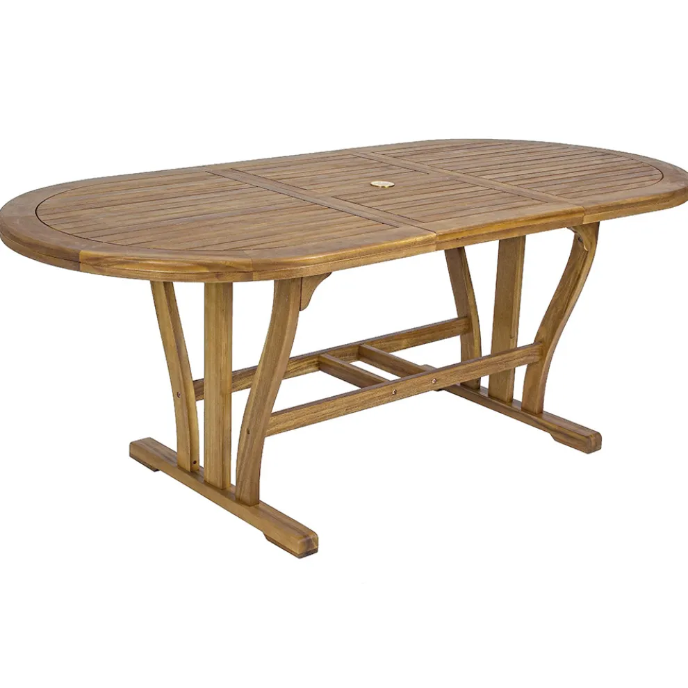 Ausziehbarer Gartentisch Bis zu 200 cm Oval in Holz - Roxen