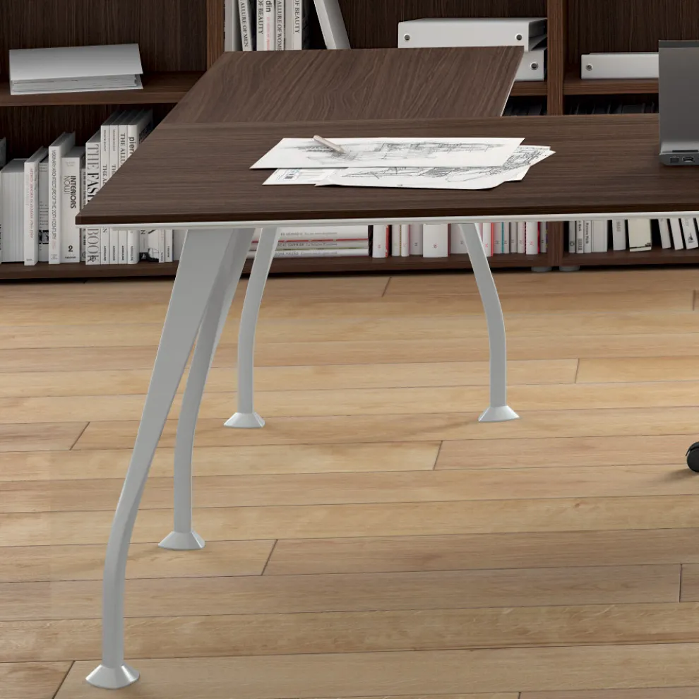 Chefschreibtisch aus Melamin Eiche dunkel - Serio